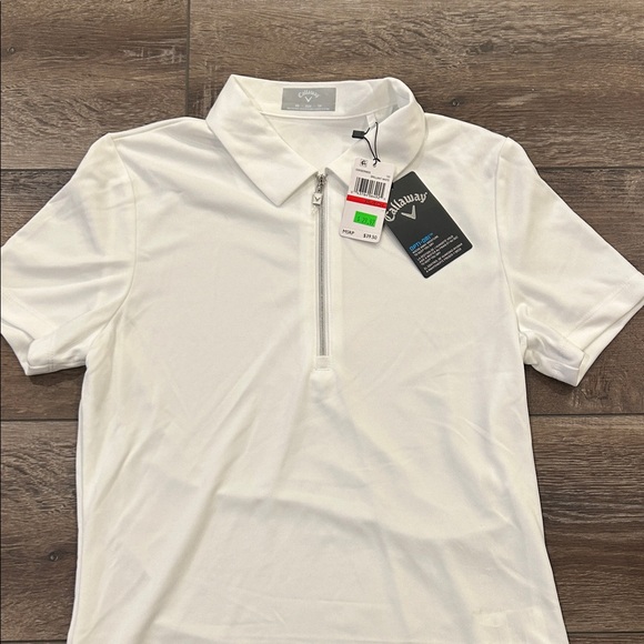 Callaway Tops - Callaway Women’s Zip Up Classic White Polo Shirt